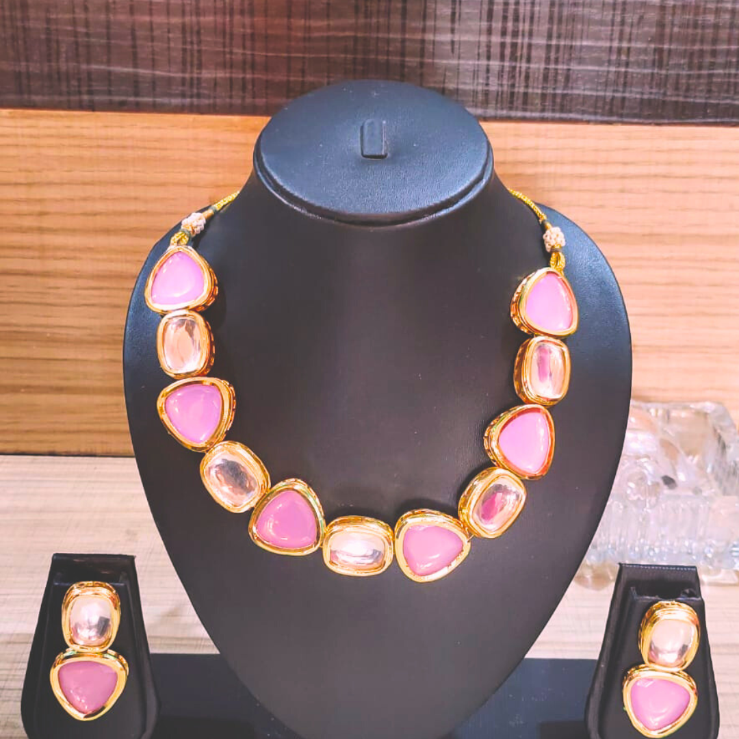 light purple kundan necklace