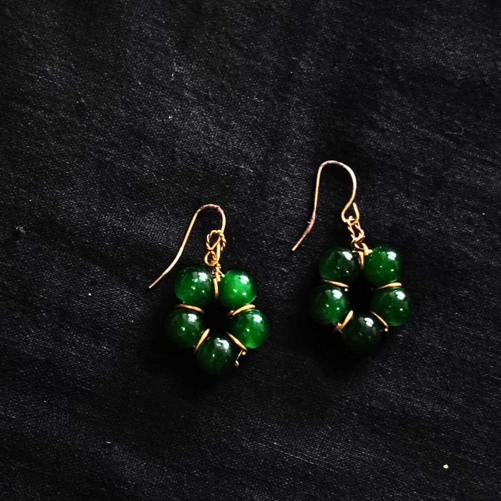 Green Bead Earrings