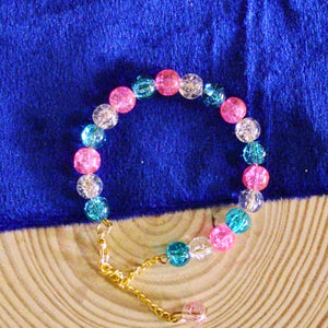 Pink Blue Beaded Bracelet