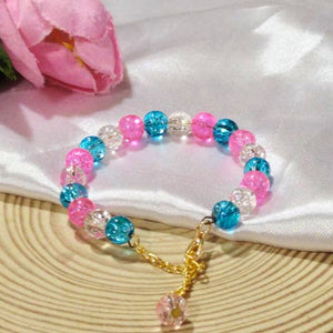 Pink Blue Beaded Bracelet