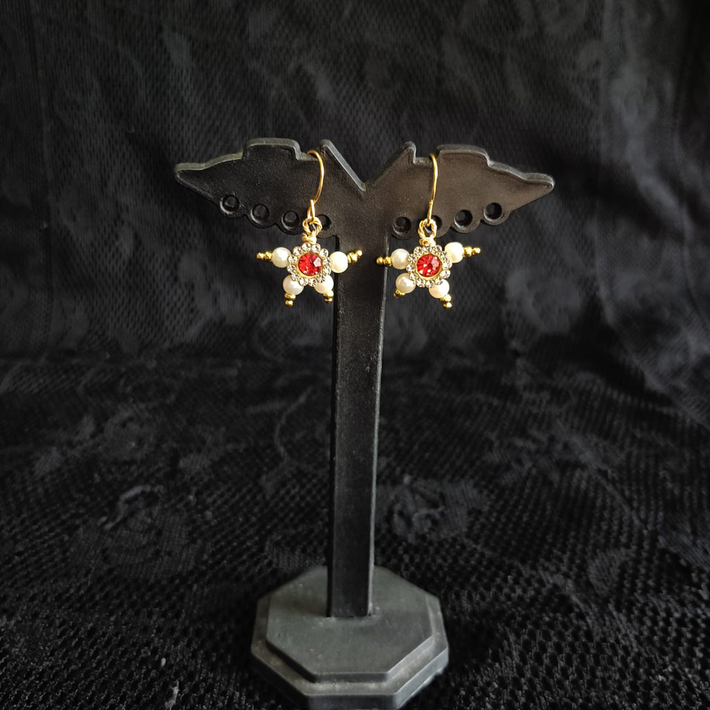 Red bugadi earrings