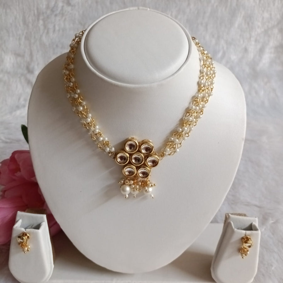 Kundan pendent with ganthanmala set