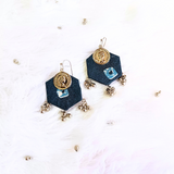 Greay fabric earrings 4